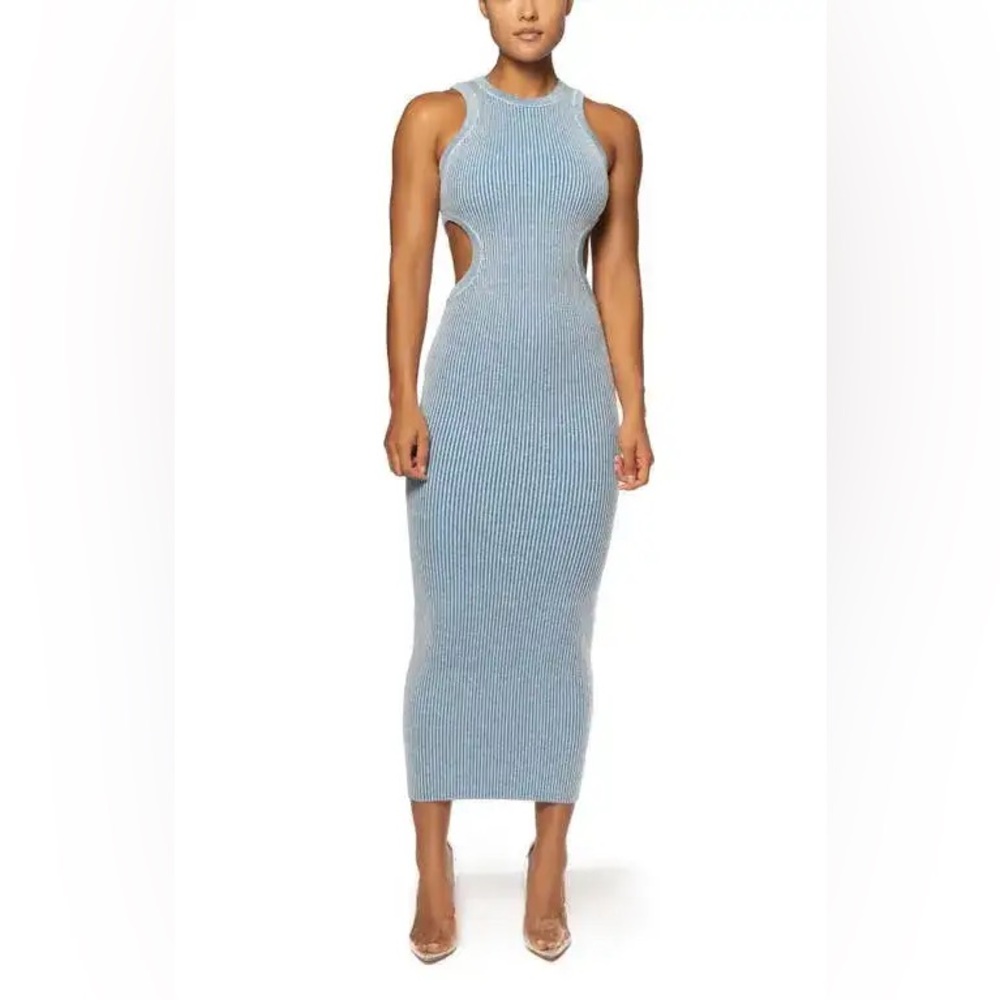 JLUXLABEL Backless Blue Dress
